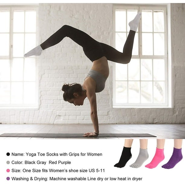 Calcetines de yoga con empuñaduras para mujer Calcetines