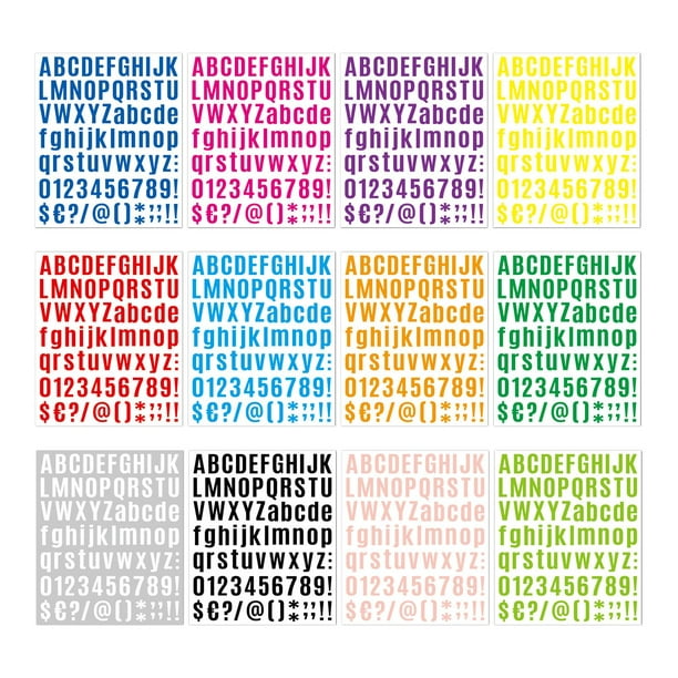 12 pegatinas de letras del alfabeto, pegatinas de letras de vinilo  coloridas, pegatinas de letras de 1 pulgada para , póster de tazas, buzón,  perfecl letra del alfabeto pegatinas