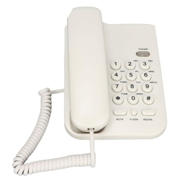 Teléfono con cable, teléfono fijo de escritorio para teléfono con cable con  cable con doble auricular magnético, pausa silencio compatible con oficina