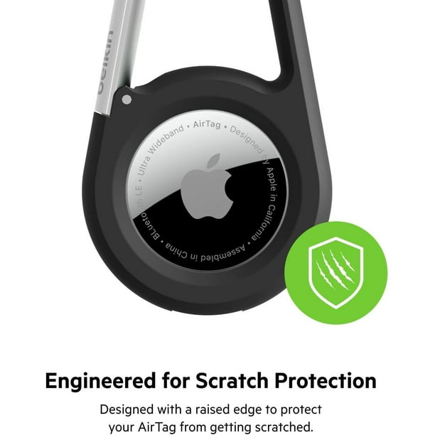 Apple AirTag - Funda de silicona impermeable con cierre de mosquetón de  metal para seguimiento de AirTag
