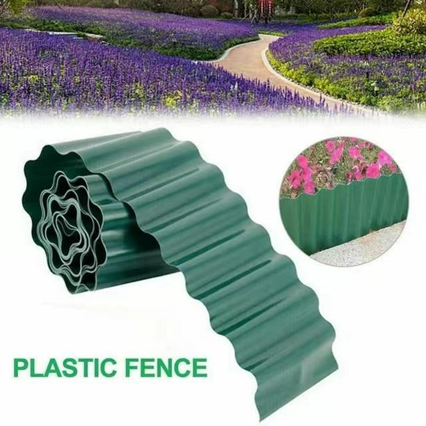 Valla de barrera de jardín de 15x900 CM, valla decorativa, valla de plástico,  valla de césped, barrera de jardín TUNC Sencillez