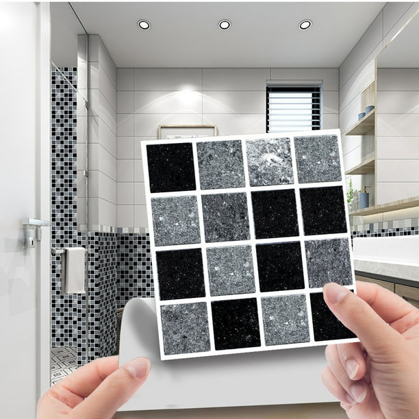  Adhesivos para azulejos de baño, azulejos autoadhesivos de PVC,  azulejos de pared para cocina, azulejos de pared, impermeables, azulejos  autoadhesivos para paredes (tamaño: 20 x 20 x 10 unidades) : Herramientas