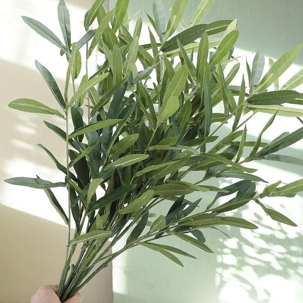 5pcs hojas de olivo artificial tallos largos de 37 de altura con hojas  falsas ramas de planta de olivo