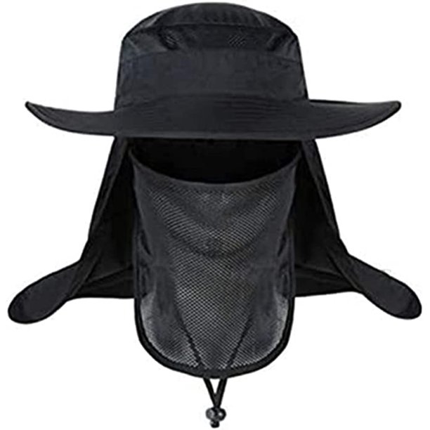 1 gorro para el sol con protección para el cuello para hombres y mujeres,  gorro de pesca, transpirable y plegable, gorro con orejeras para acampar y