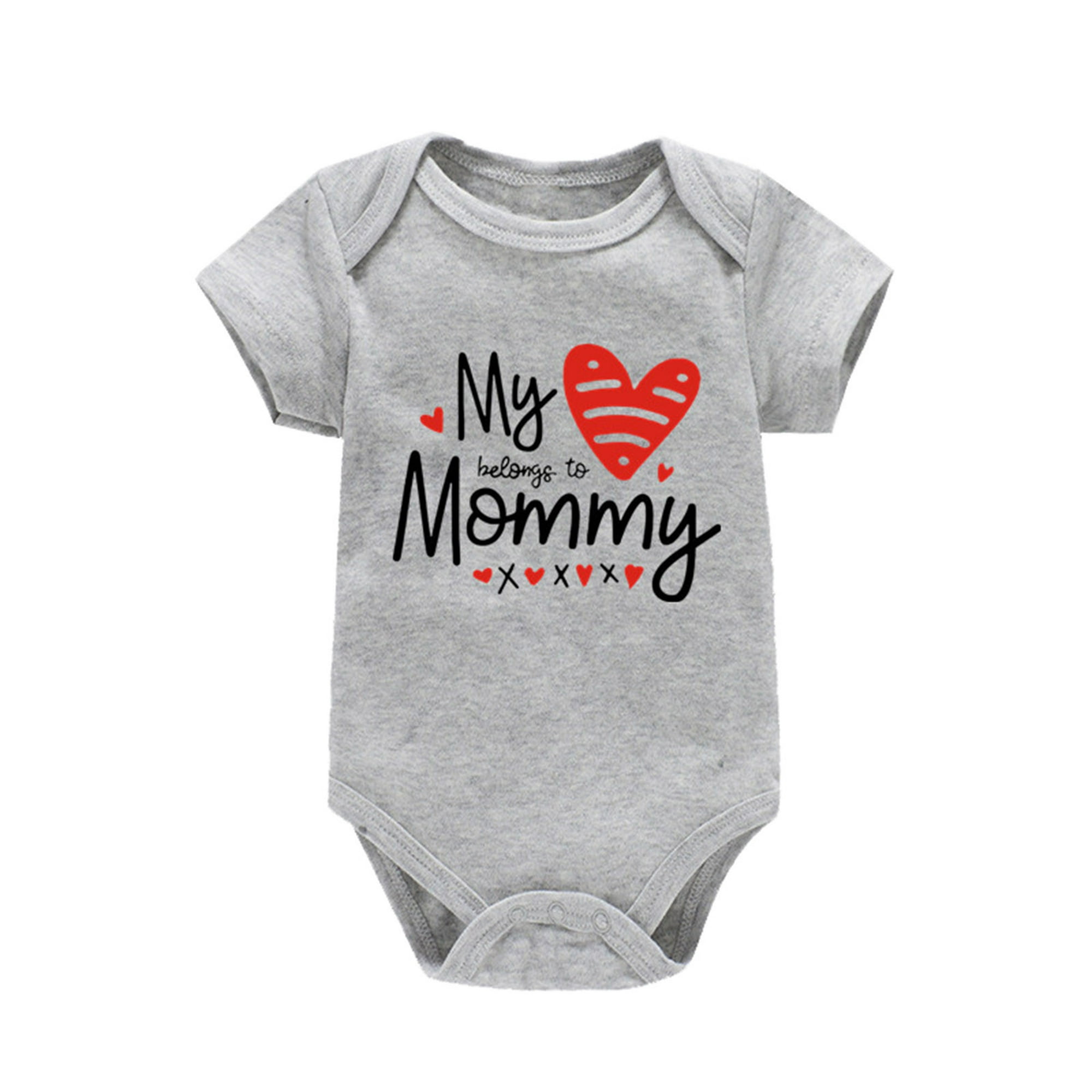 Ropa de bebé para niñas, ropa de niño pequeño, ropa de bebé niño,  pantalones cortos sólidos de manga corta (gris, 3-6 meses)