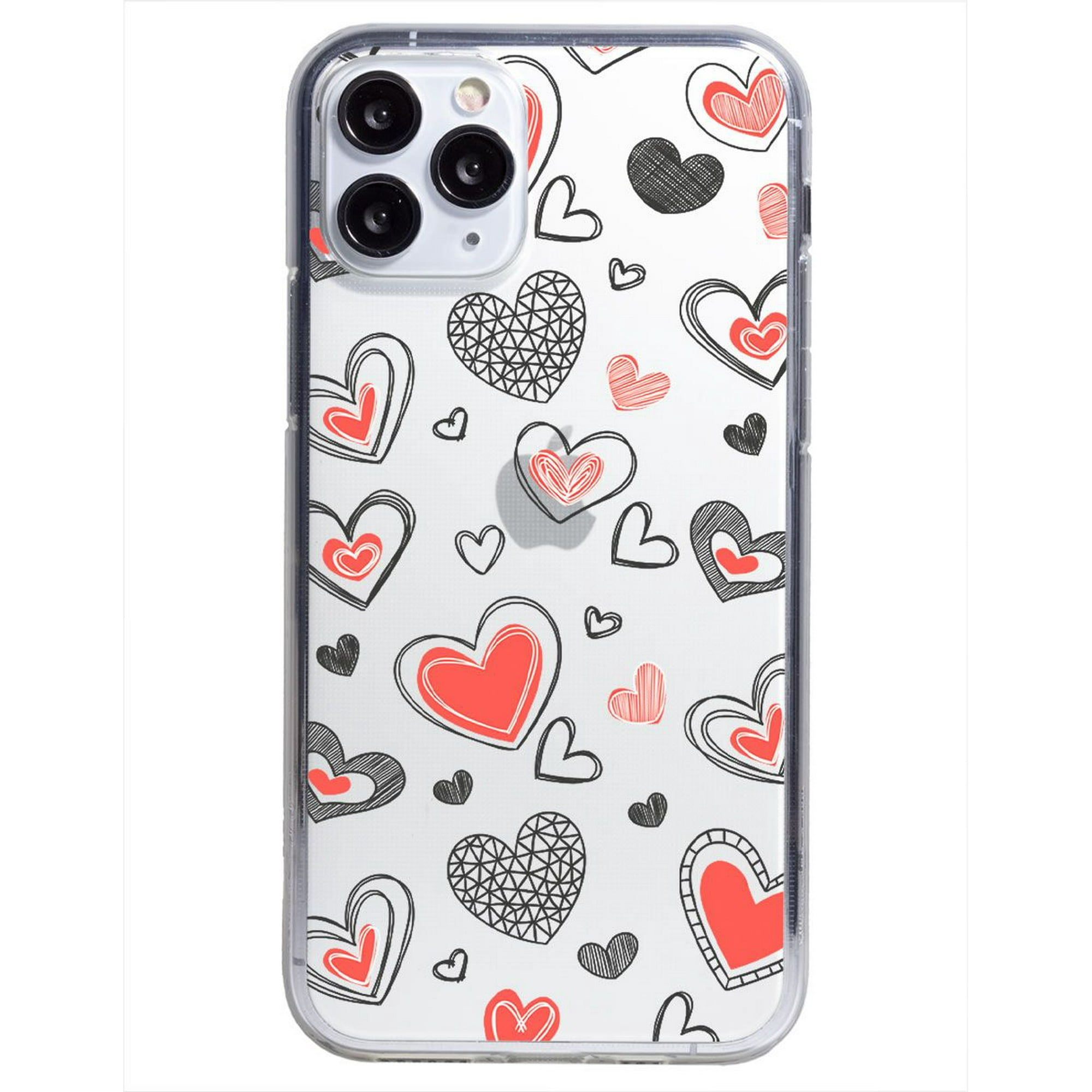 Funda para iphone 11 pro max corazones grafito, uso rudo, instacase protector para iphone 11 pro max antigolpes, case corazones grafito