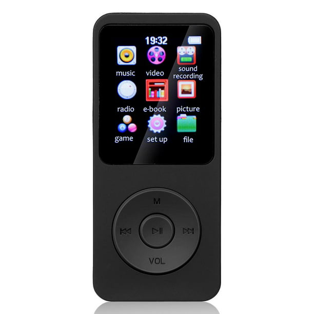 Reproductor de MP3, reproductor de música con pantalla LCD de 1.8 pulgadas,  mini puerto USB, grabadora de voz digital clásica delgada con radio FM