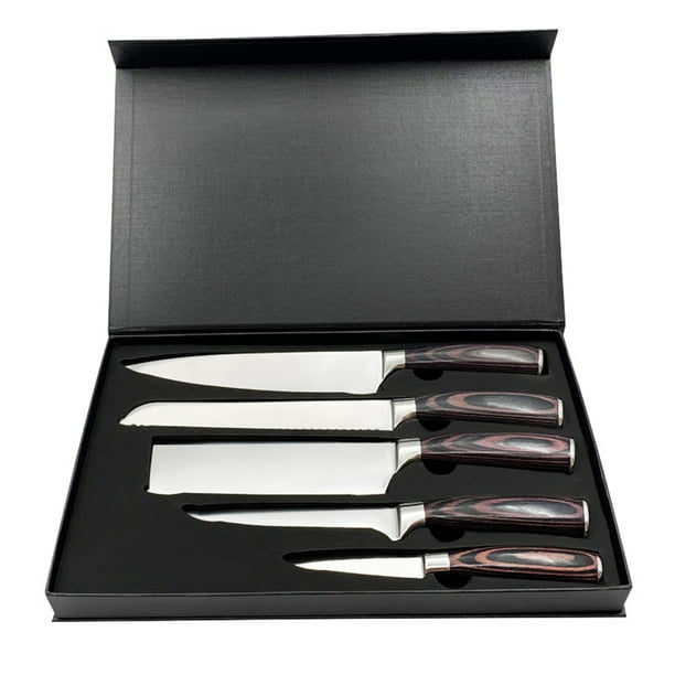 Juego de cuchillos de chef para cocina, 3 cuchillos de cocina de acero  inoxidable alemán al carbono, juego de cuchillos de chef profesionales  ultra