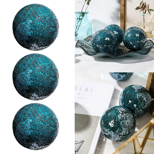 6 bolas decorativas de mosaico, esferas de vidrio de mosaico, esferas  decorativas de mesa para decoración de sala de estar, centro de mesa, bolas  para