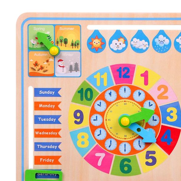  Montessori Mama Reloj de aprendizaje Montessori Toys para niños  pequeños, Juguetes educativos de aprendizaje preescolar para niños de 3  años +, Calendario para niños y reloj de enseñanza