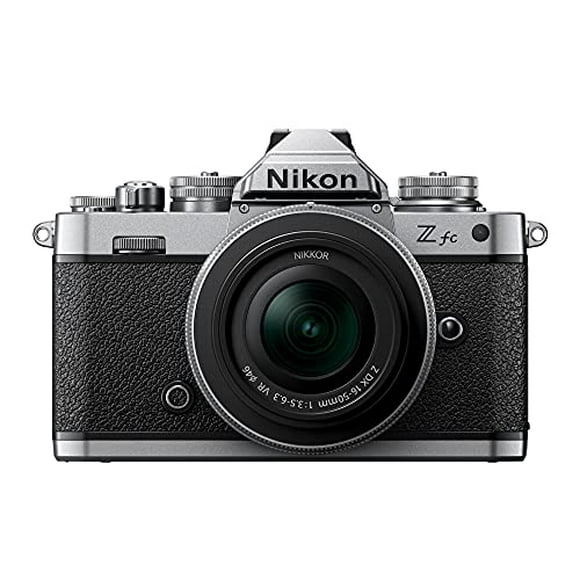 cuerpo de cámara sin espejo nikon z fc de formato dx con nikkor z dx 1650 mm f3563 vr  plateado reacondicionado nikon 1675