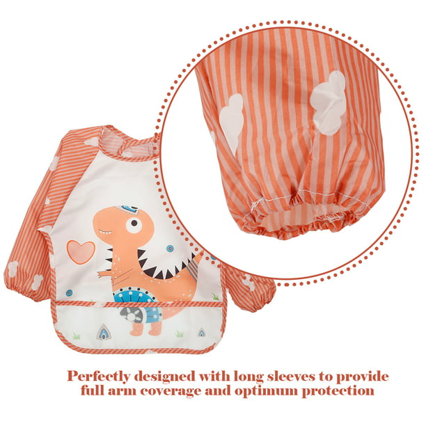 Pack de 3 baberos impermeables de manga larga para bebé con delantal de  cobertura total con bolsillo 9-36 meses Zhivalor BST3044016-4