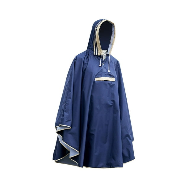  PDGJG Impermeable largo para mujer, poncho impermeable, capa de  lluvia con capucha (color: azul, tamaño: código XL) : Ropa, Zapatos y  Joyería