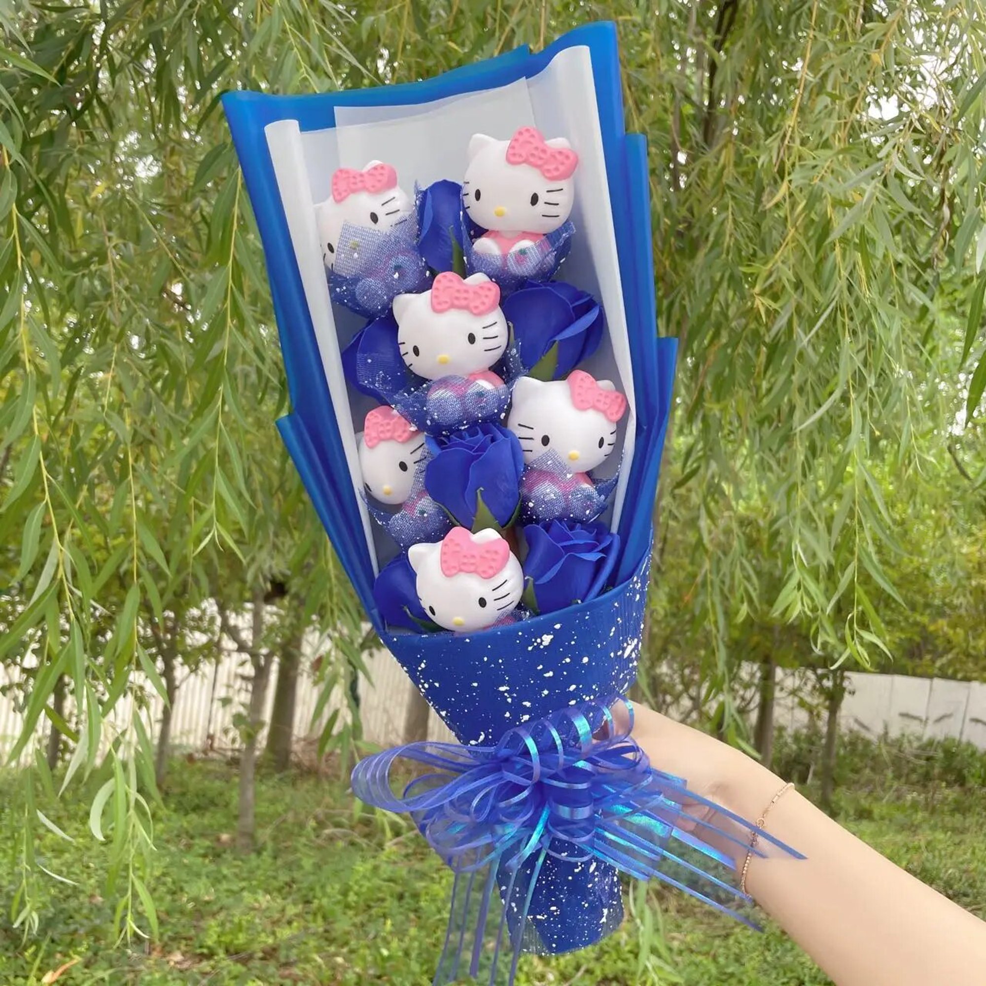 Muñeco de peluche de Hello kitty de dibujos animados, juguete de animales  de peluche, ramo creativo, Día de San Valentín, Navidad, graduación,  regalos de cumpleaños