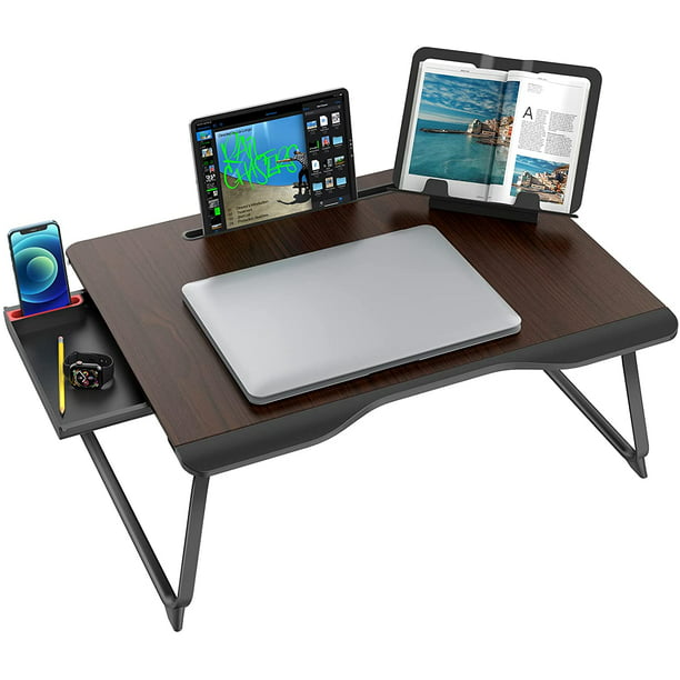 Estación de trabajo para computadora portátil para cama y sofá, mesa  plegable para laptop, mesa portátil para cama, escritorio de regazo para