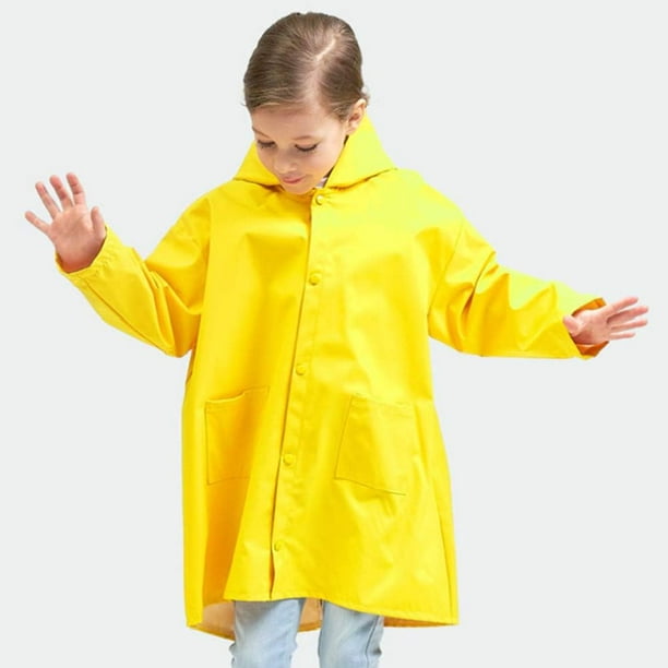 Impermeable para niños, estilo capa, para niño y escuela primaria, traje de  lluvia para bebé, lindo overol unido (amarillo, 6-7 años)