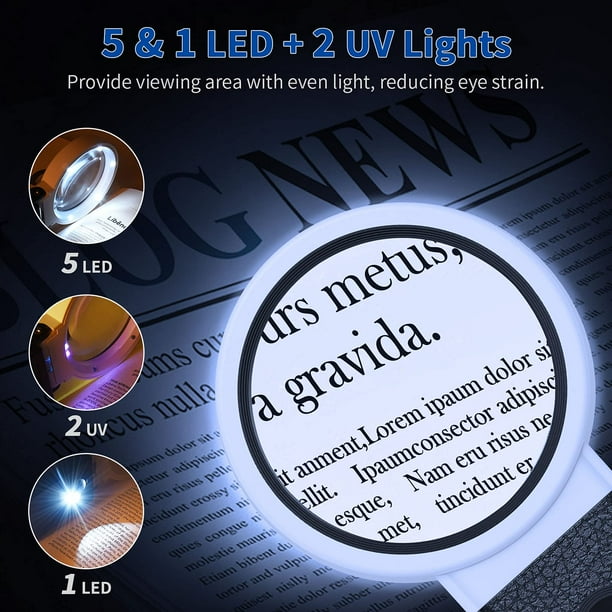 Lupa manos libres con luz LED