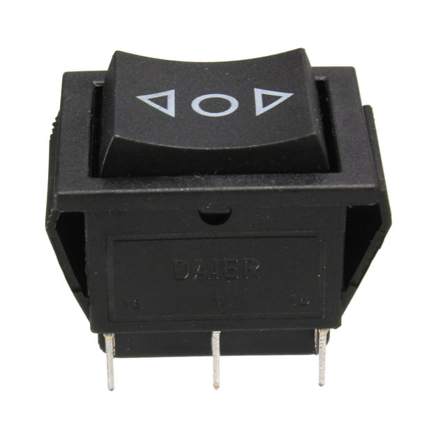 Baomain Interruptor basculante momentáneo de 6 pines, botón DPDT de  encendido/apagado/encendido CA 250V/10A 125V/15A, negro, paquete de 2