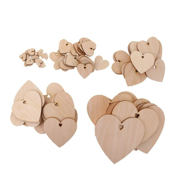  Corazones de madera de 4 pulgadas, forma de corazón de madera  natural sin terminar, 4 pulgadas, (10 piezas) : Arte y Manualidades