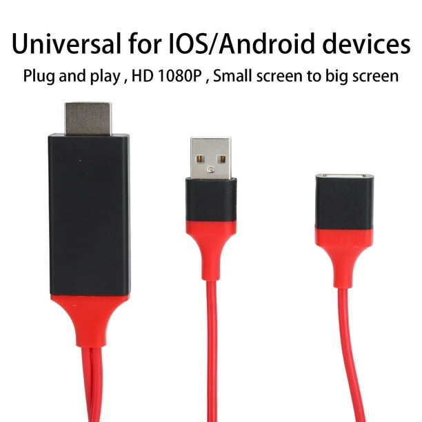 Comprar Cable adaptador Universal HDMI HDTV AV de teléfono a TV 1080P para  teléfono móvil iOS y Android