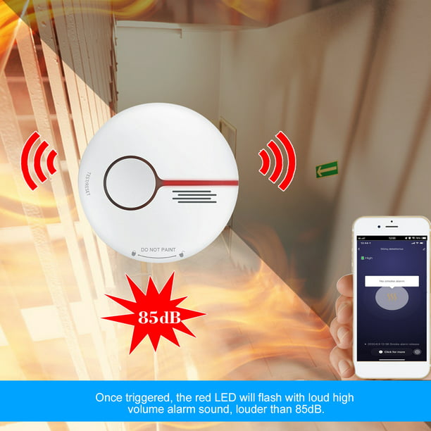 Detector de humo Wifi Sensor de alarma de incendio inteligente Sistema de  seguridad inalámb Abanopi Sensor