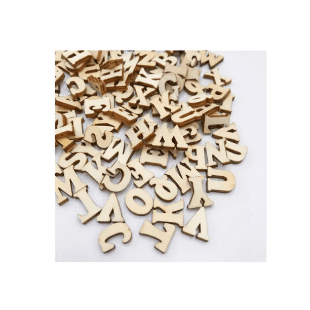 Letras del alfabeto de madera para manualidades, adornos de letras