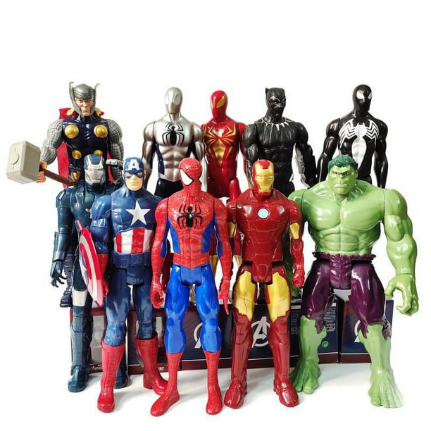Figura de acción de los vengadores de Marvel, juguete de Spiderman, Thor,  Iron Man, colección de muñecos de Anime, adorno, regalo para niños Fivean