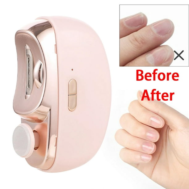 Cortauñas eléctrico 2 en 1 con caja de almacenamiento de restos de uñas,  cortauñas, manicura rosa Yuyangstore Clip de uñas eléctrico