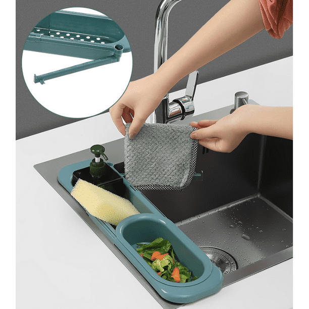 ERQVHQV Soporte de estropajo de cocina Escurridor de fregadero de plástico  retráctil Estante de dren oso de fresa Electrónica