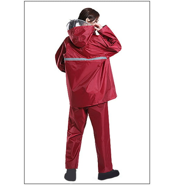 Chubasquero grueso para mujer con capucha Chaqueta impermeable reflectante  Poncho ligero para trabajo para proteger de para trabajo - ROJO, XXL BLESIY  abrigos de lluvia