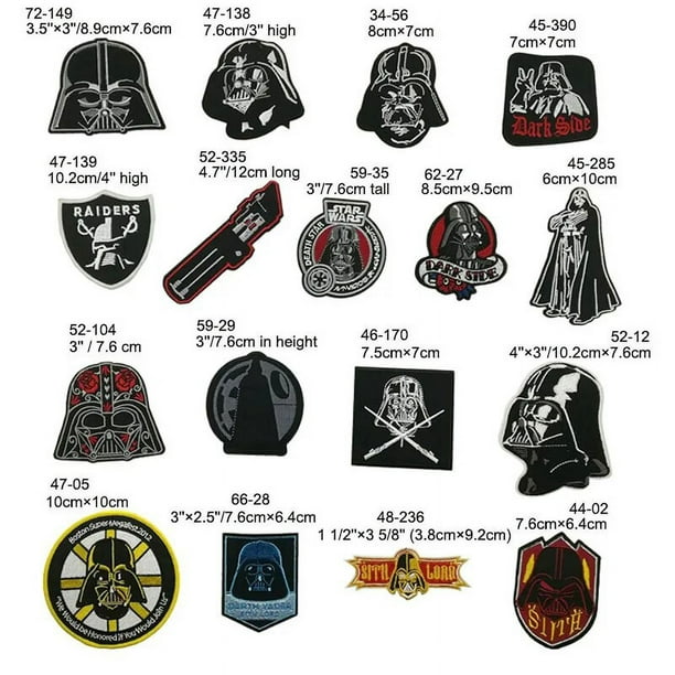 Parches termoadhesivos de personajes de película para ropa, parche bordado  para planchar para jeans, sombreros, bolsas (Darth Vader)