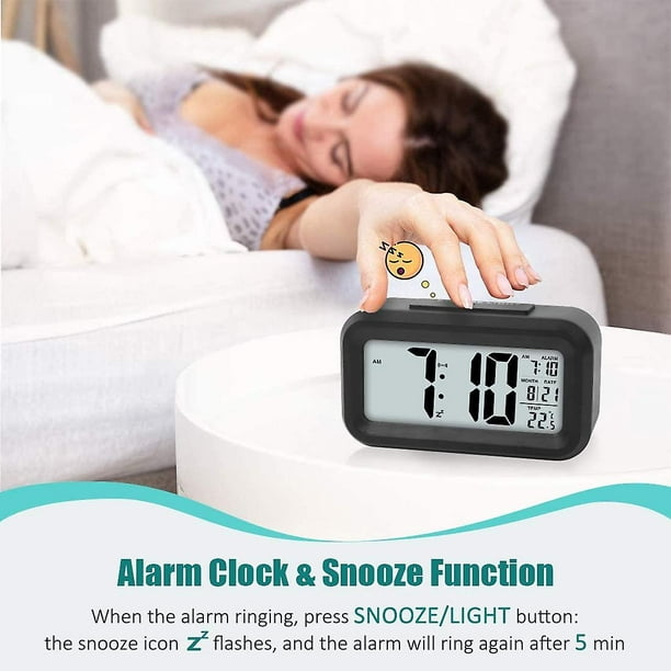 Reloj despertador digital, led luz nocturna inteligente reloj