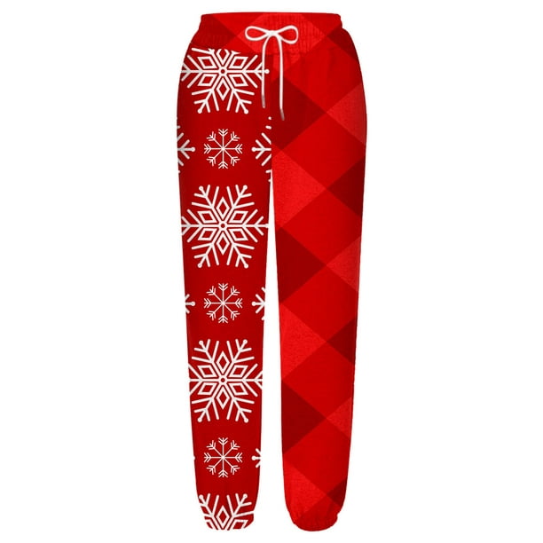 Gibobby pantalones holgados mujer Leggings elásticos largos navideños para  mujer, pantalón informal con estampado de árbol de Papá Noel y de nieve,  pantalón diario (Rojo, S)