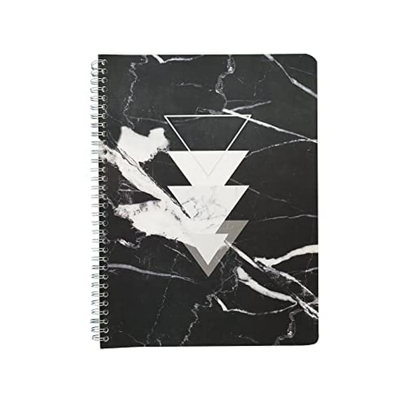cuaderno grande mármol negro triángulos líneas espiral rock design back to school collection