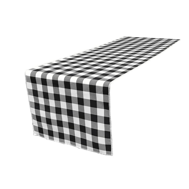 Homxi Camino de mesa moderno, 14 x 95 pulgadas, patrón geométrico de  poliéster, camino de mesa para sala de estar, color negro