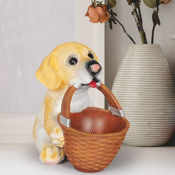 consonante lucha Mes Cachorro estatua con cesta perro resina estatuilla plato contenedor caja  escultura bandeja para serv perfecl estatuas de escritorio | Walmart en  línea