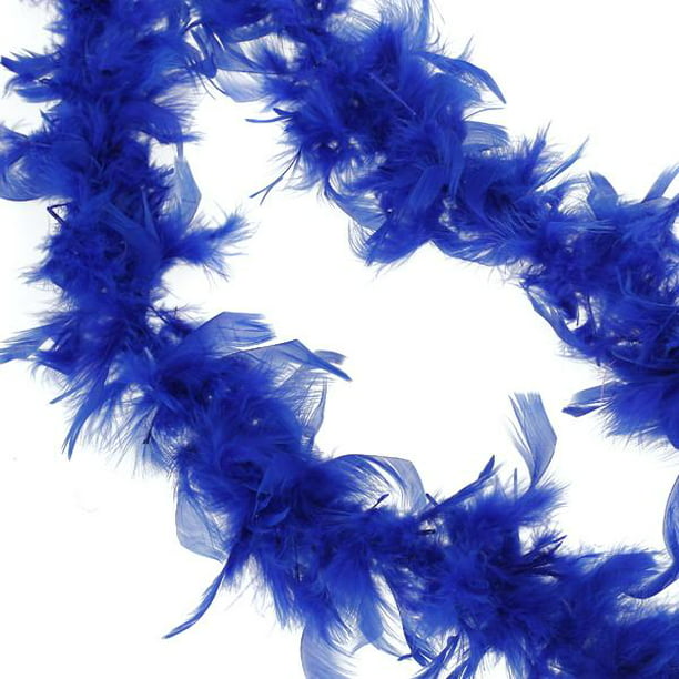 Boas de plumas azules de 6.6 pies, boa de plumas de pavo para disfraz,  decoración de disfraces, manualidades, plumas para niños, adultos, baile,  boda