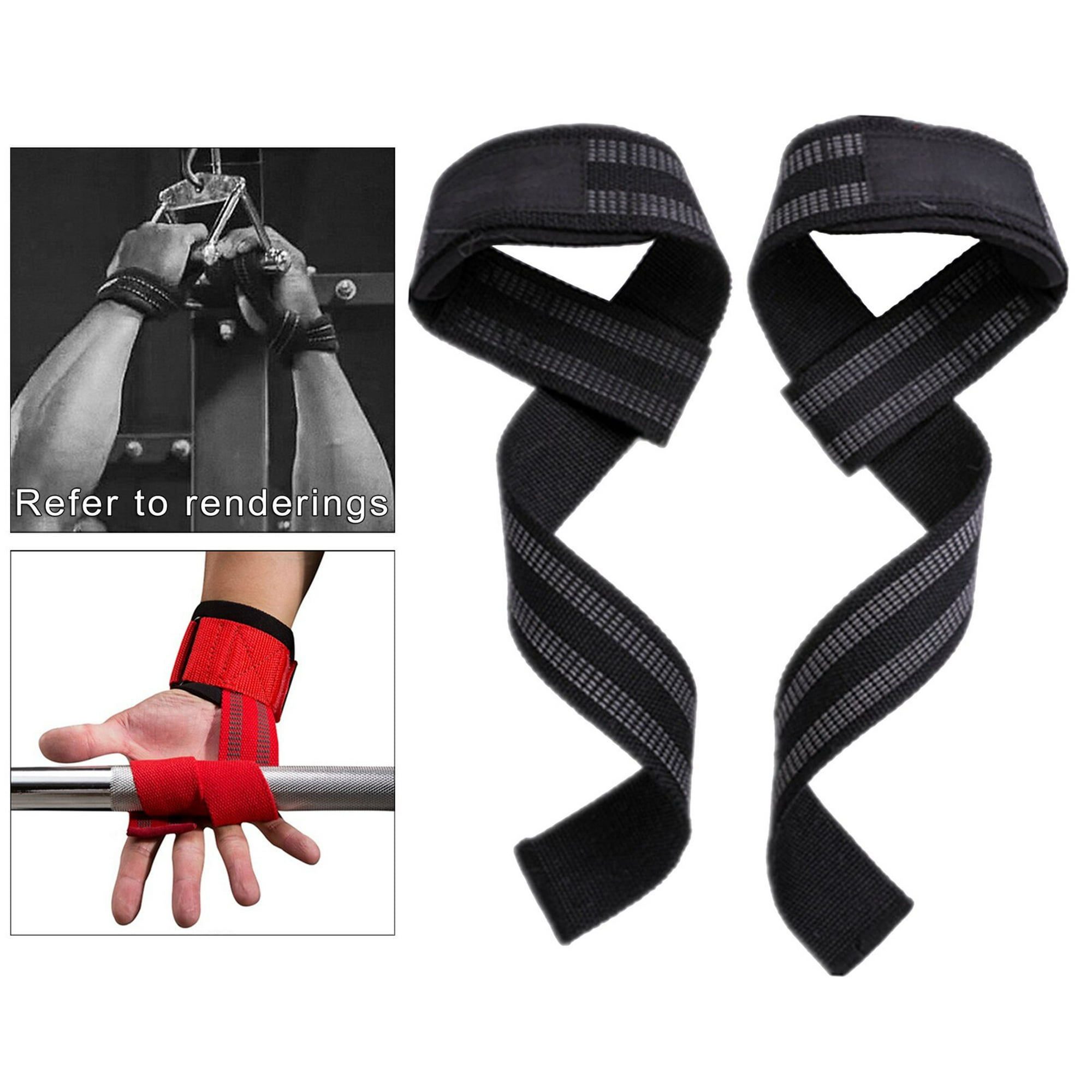 1Pair Weight Lifting Straps Durable Padded Wrist Support Wraps Powerlifting  Strength Deadlift Home Gym Adjustable Unisex He Qiyong unisex