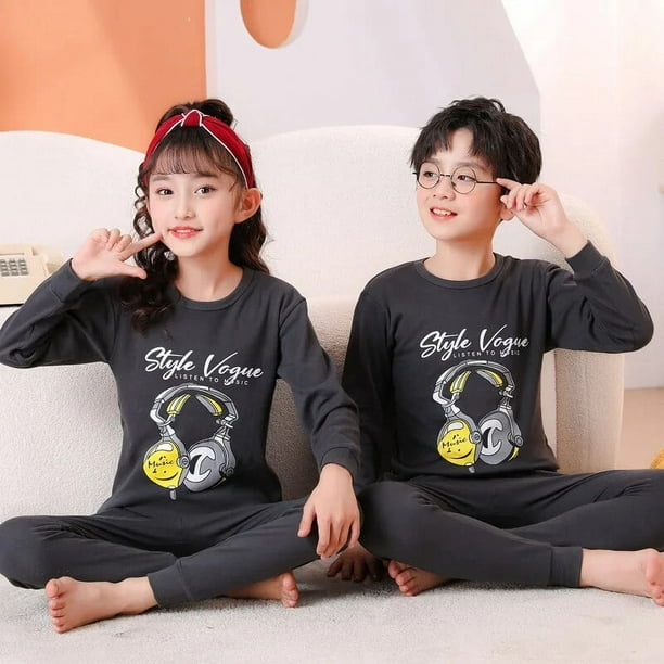 Pijamas de manga larga para bebés, conjuntos de pijamas de algodón