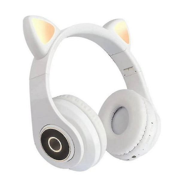 Auricular Bluetooth Inalambrico Stereo Con Orejas De Gato Color Blanco -  Global Electronics (caja X 60)