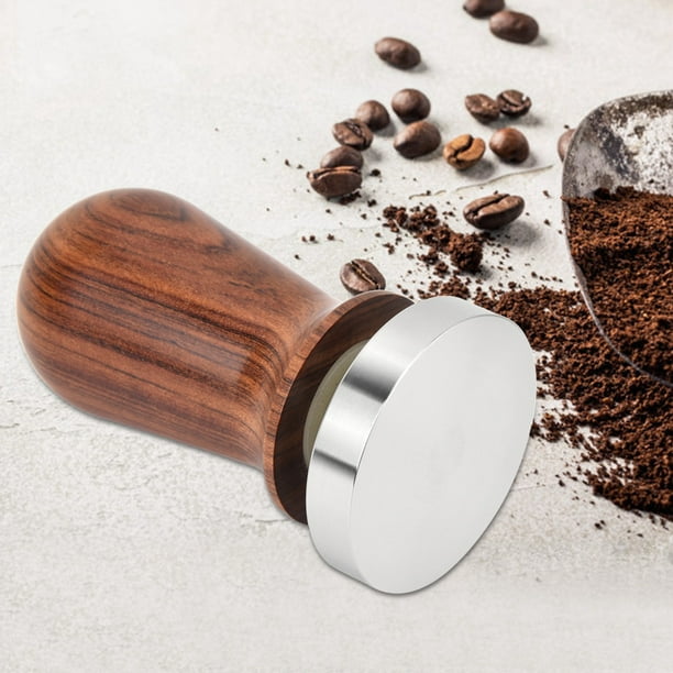 Tamper de café, accesorios de madera para café de acero inoxidable de 51 mm  Tamper de café muy versátil