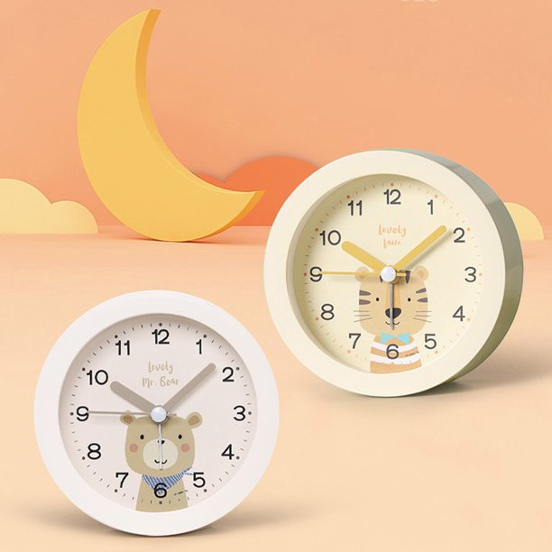 Reloj despertador analógico silencioso para niños, de configurar encendido  Amarillo Sunnimix Despertador