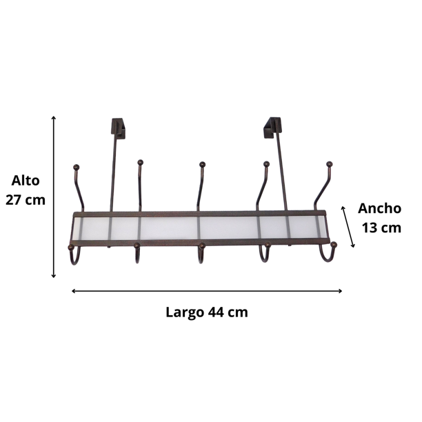 PERCHA PUERTA 5 POMOS 35X11CM 3.95€