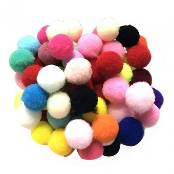 100 pompones de 1.5 pulgadas, pompones multicolor para manualidades en  varios colores, pompones grandes suaves y esponjosos para manualidades en  bolsa
