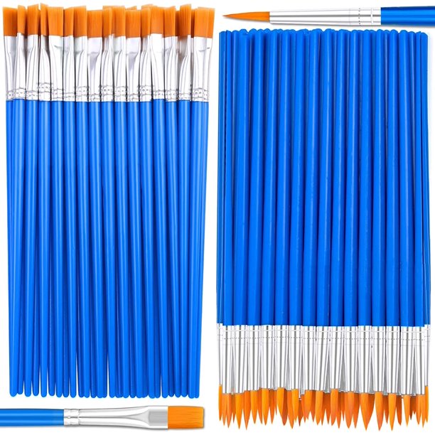 juego de 50 pinceles para pintar ideal para acrilico de alta calidad azules