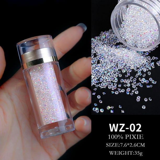 Mini cristales de uñas Pequeños de imitación, cristal multicolor Diamante  Arena Cristales s Belleza Micro Pixie Beads, para salón , 15, 15 Sunnimix