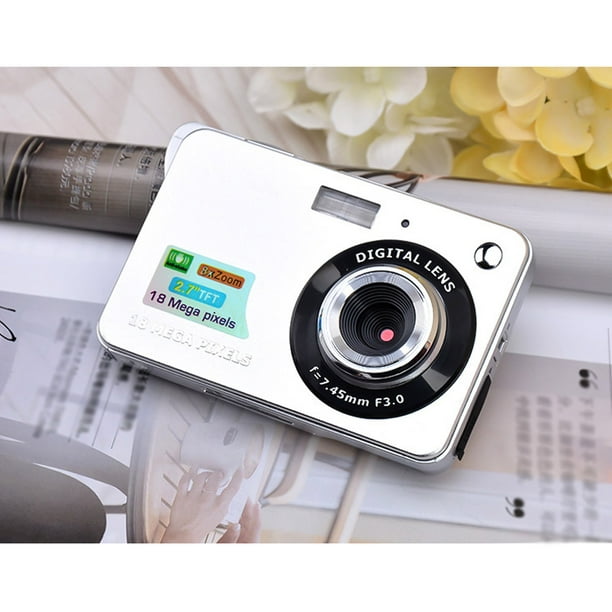 Cámara digital Mini cámara de bolsillo 18MP Pantalla LCD de 2,7 pulgadas  Zoom 8x Captura de sonrisas Abanopi Cámara digital