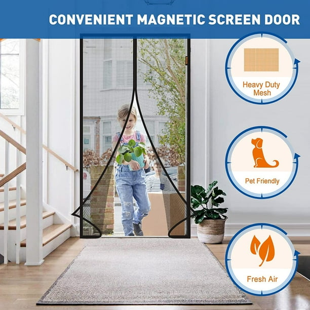 Mosquitera de puerta magnética Cortina de puerta antimosquitos con cierre  magnético sin taladrar para puerta de