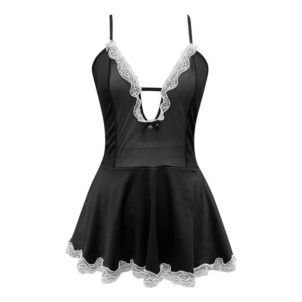 Gibobby Womens Babydoll Dress with Collar Women Lingerie Lace
