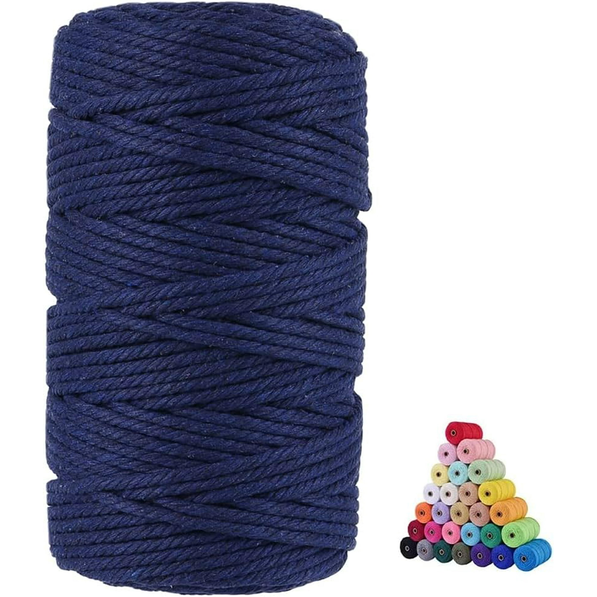 Hilos Para Macramé 3 Mm Azul Marino 100% Algodón